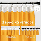 MIULEE Yellow Back Tab Blackout Curtains 72 Inches Long 2 Panels Set - Image 3
