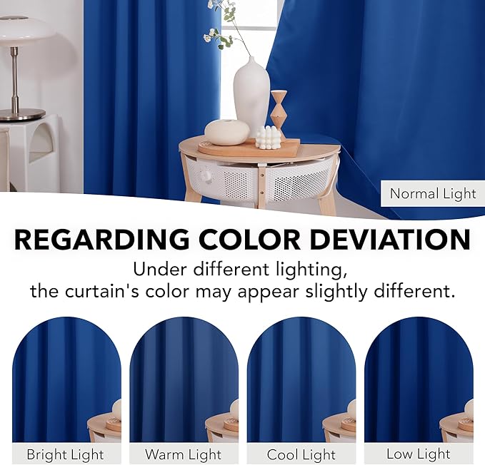 Deconovo Blackout Curtains, Thermal Insulated, W42 x L54 2 Panels, Back Tab - Image 6