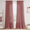 Canyon Rose Linen 112 Inch Curtains by Nanspring
