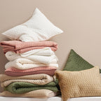 EverGrace Cross-Stitch Velvet Quilt Set, King Size, Bright White