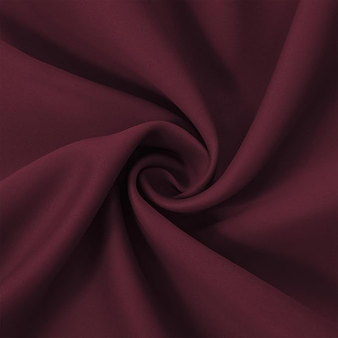 LEMOMO Burgundy Red Blackout Curtains 66 x 63 Inch Length/Set of 2 Curtain - Image 5