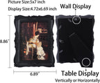 Antique Picture Frames 5x7 Vintage Ornate Gothic Picture Frames Victorian Home Decor Retro Gallery Wall Decor with Front Glass for Wall Mount and Tabletop, Black