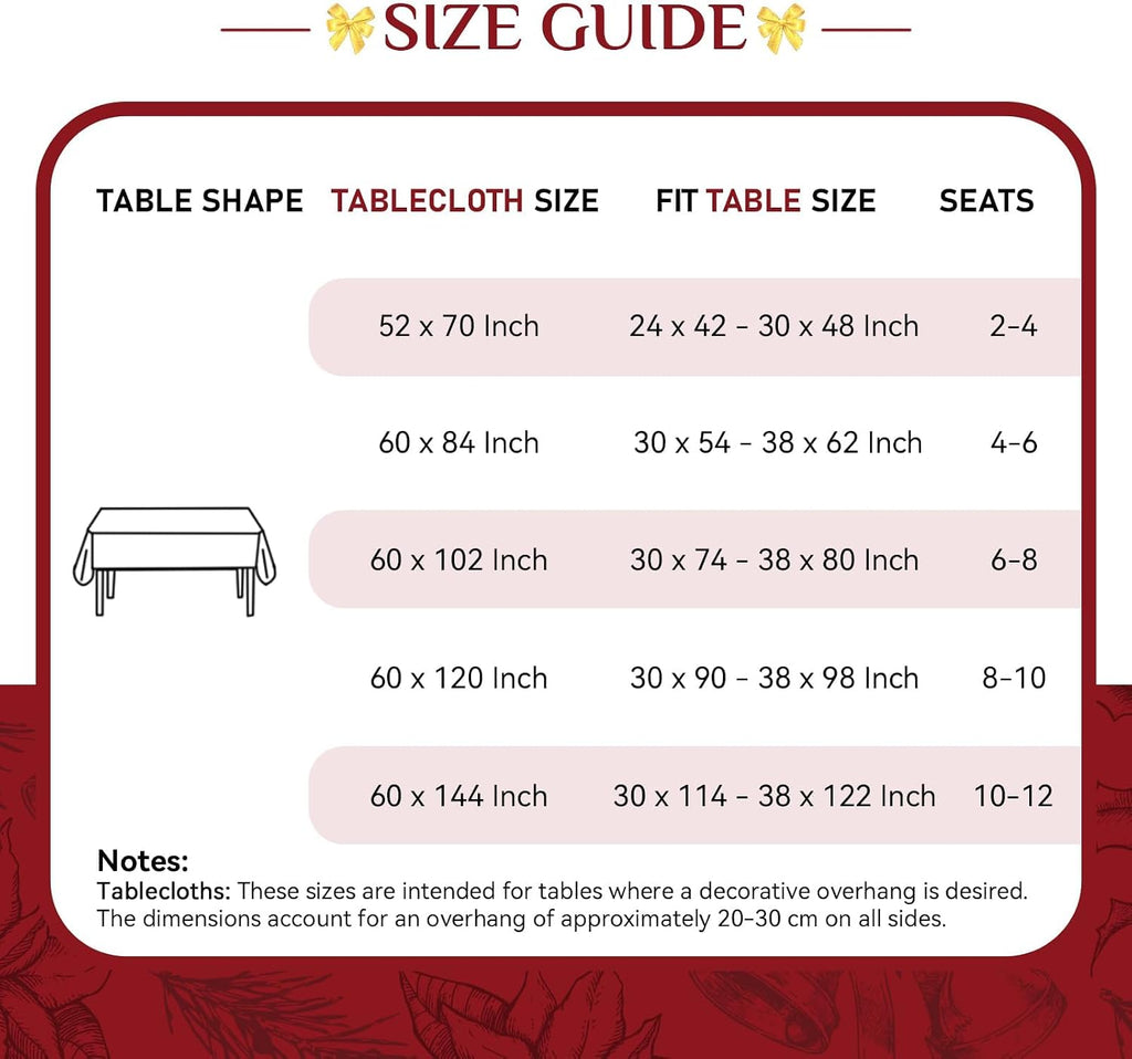 Softalker Christmas Rectangle Tablecloth 60 x 144 Inch, Red Checkered