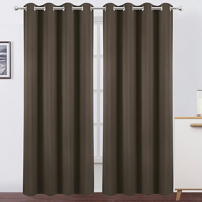LEMOMO Blackout Curtains 66 x 84 inch/Chocolate Brown Curtains Set of 2 by Lemomo