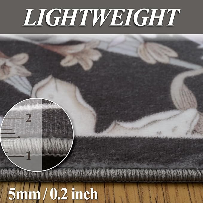 Area Rug 8x10 Vintage Rug Traditional Mat, Non Slip Indoor Boho Area Rug Carpet - Image 5
