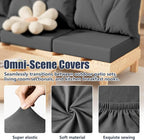 8Pcs Stretch Patio Cushion Covers, Outdoor Couch & Sofa Replacement Slipcovers - Image 4