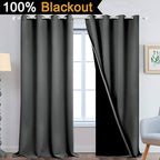 Yakamok 100% Blackout Lined Panels, Thermal Insulated Blackout Curtains - Image 2