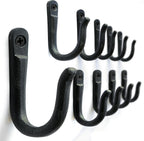 Ambipolar Railroad Spike Iron Coat Hooks 10 Pack Multi-Purpose Heavy Duty Hooks Wall Mounted Farmhouse Vintage Hanging Coats, Bags or Pots in Pantry Black
