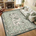 GarveeHome Provence 5x7 Area Rugs, Botanical Grove Sage Green Vintage by GarveeHome