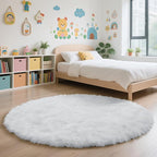 yulidayang White Fluffy Round Area Rugs - Image 5