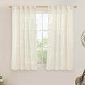 LAMIT Natural Linen Semi Sheer Curtains 45 Inch, Light Filtering Neutral Window by LAMIT