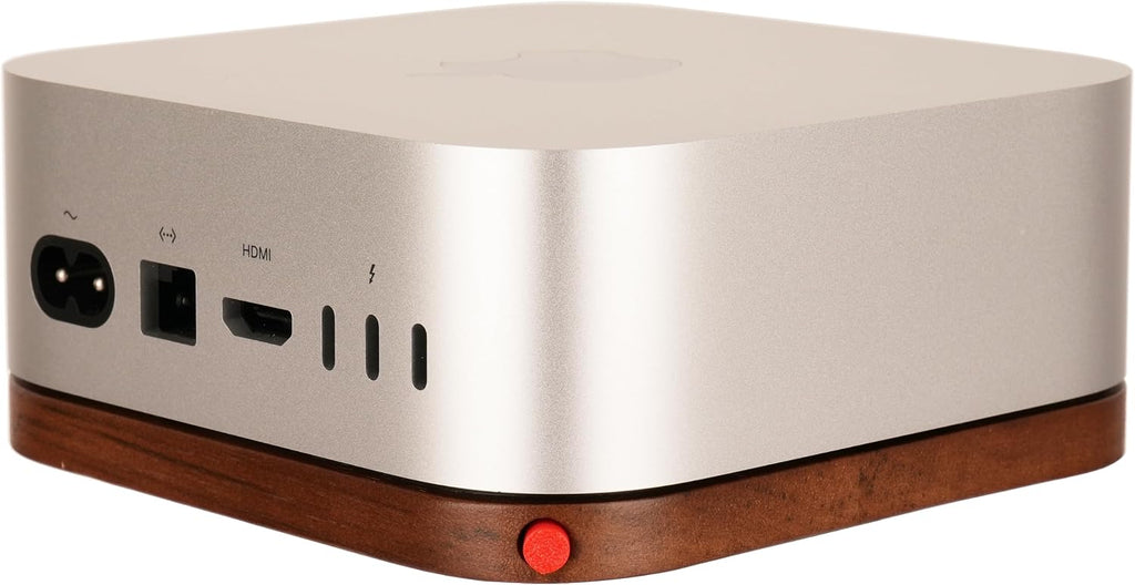 Walnut Mac mini Stand for M4 M5 M6 with Power Button Access