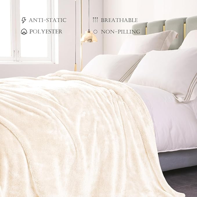 Exclusivo Mezcla Plush Fuzzy Fleece Bed Blanket King Size, Super Soft, Fluffy - Image 5