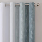 Estelar Textiler Stone Blue and Greyish White Blackout Curtains 96 Inches Long - Image 4