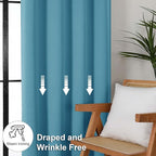 Simplebrand Ava Turquoise Short 36 Inches Blackout Curtain 2 Panels Set - Image 6