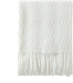 BOURINA Off White Throw Blanket 50x60 Inches Throw Textured Solid Soft Sofa by BOURINA