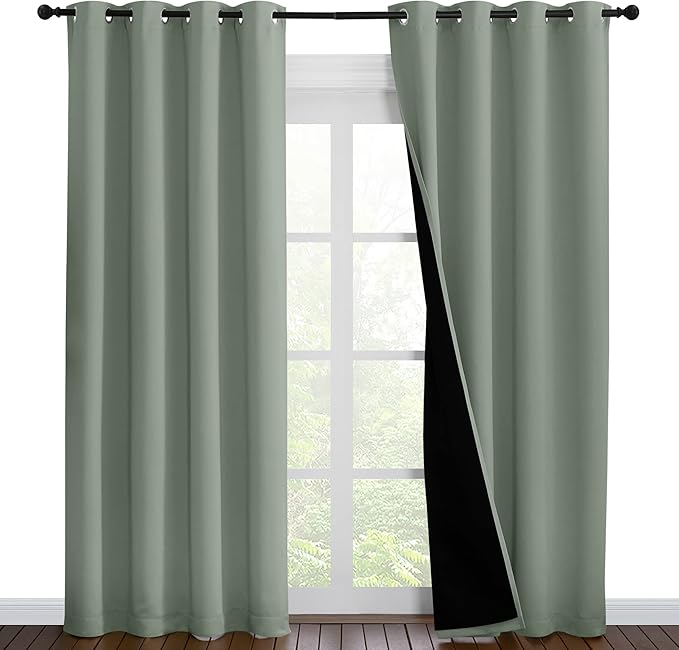 NICETOWN 100% Blackout Window Curtain Panels, Cold and Full Light Blocking by NICETOWN