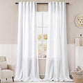 Extra Long White Curtain 108 inches Long 2 Panels Set by Nanspring