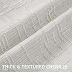 decorUhome Light Grey Chenille Euro Sham Throw Pillow Covers 24x24 Set of 2 - Image 2