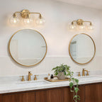 Bathroom Light Fixtures Gold Vanity Light 3 Light Brushed Brass