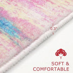 KOZYFLY Modern Abstract Runner Rug 2x6 Multi Pink Runners - Image 2