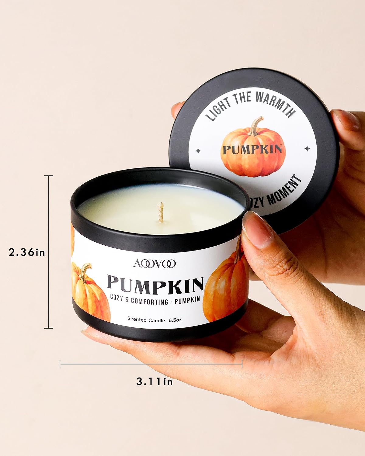AOOVOO Fall Candle Set - 4 Pack Scented Candles for Home Autumn Decor Gift