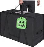 Folding Mattress Storage Bag with Self-Stow Pocket, Fits 4" Single Mattress