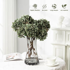 Hydrangea Artificial Flowers,Green Artificial Flower Fake Silk Hydrangea, Heads Bouquet with Stems Bulk for Fall Decoration Table Center Indoor Outdoor Faux Floral Plants 8pcs (Green)