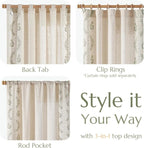 jinchan Belrose Linen Curtains for Bedroom Floral Curtains 90 Inch Length Linen - Image 6