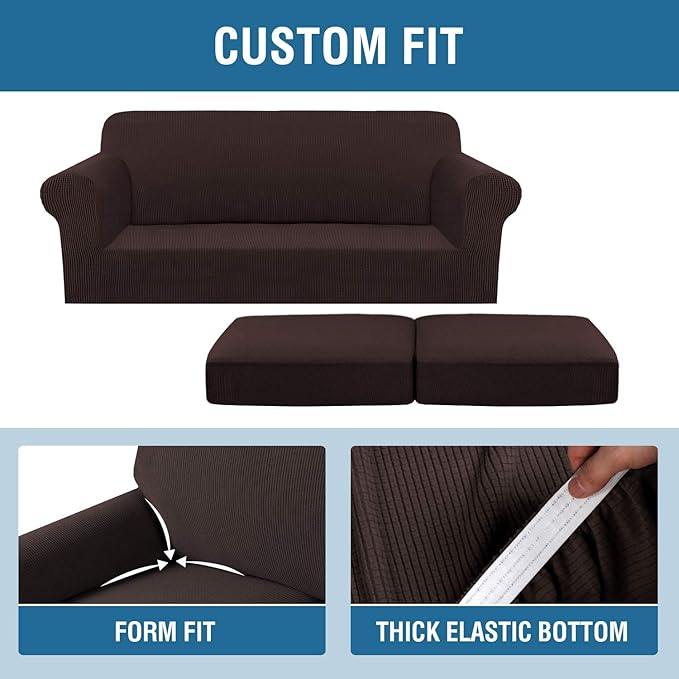 H.VERSAILTEX 3 Piece Stretch Sofa Covers - Image 4