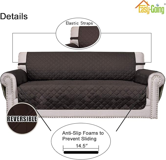 Easy-Going 4 Seater Sofa Slipcover Reversible Sofa Cover Water Resistant Couch - Image 3