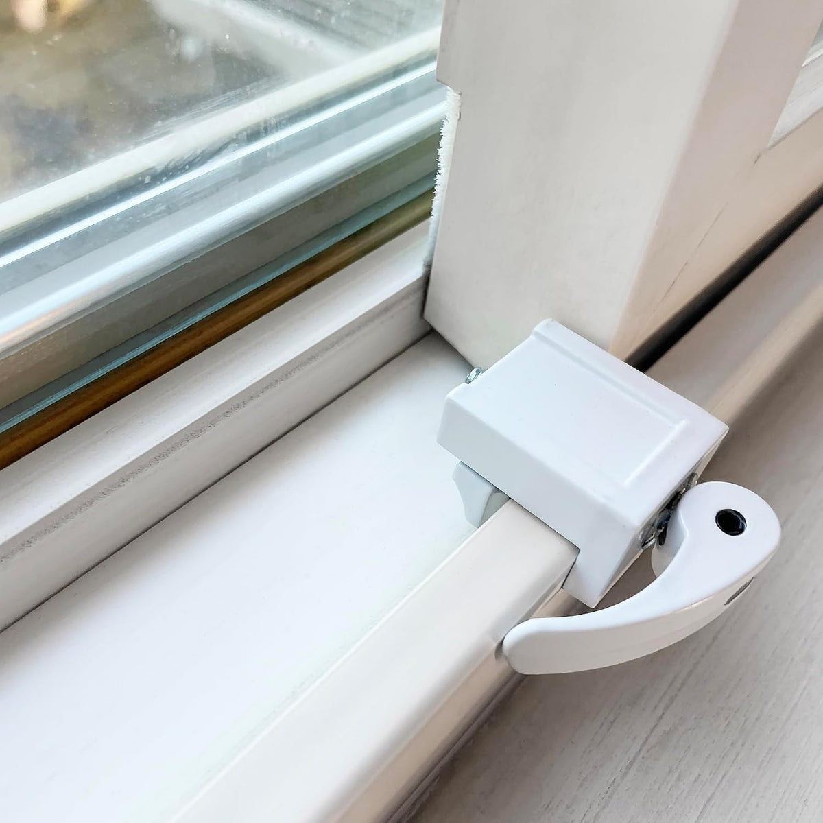 Prime-Line Sliding Window Lock for Vinyl Windows, White