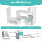 NUTIKAS Desk Shelves Desktop Organizer Shelf - White Office Organization for Top of Desk Organizers and Accessories Corner Bookshelf Table Top Shelving Small Hutch Decorations for Women Office