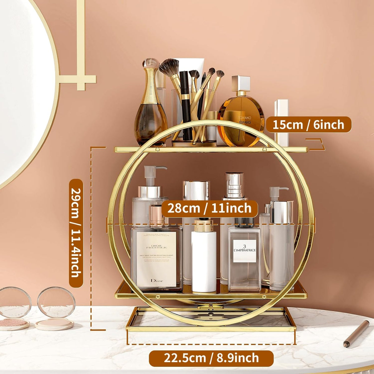 Perfume Organizer, 2-Tier Bathroom Countertop Organizer and Storage