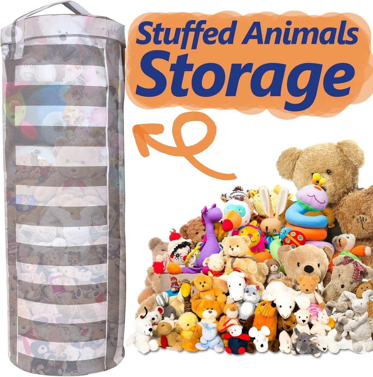 Ofiray-home Stuffed Animal Storage Bean Bag Cover for Kids