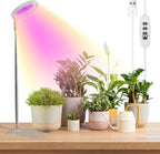 Grow Lights for Indoor Plants Full Spectrum, 48 LEDs Plant Light for Indoor Plants with 2 Mounting Options, 3 Optional Spectrums, 3/9/12Hrs, 10 Brightness, 7"-26" Height Adjustable (Black)