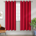 BGment Red Blackout Curtains 72 Inch Length 2 Panels Set, Grommet Thermal by BGment
