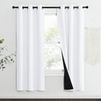 NICETOWN White Blackout Curtains 70 inches Long, 2 Pieces, Full Light Blocking - Image 2