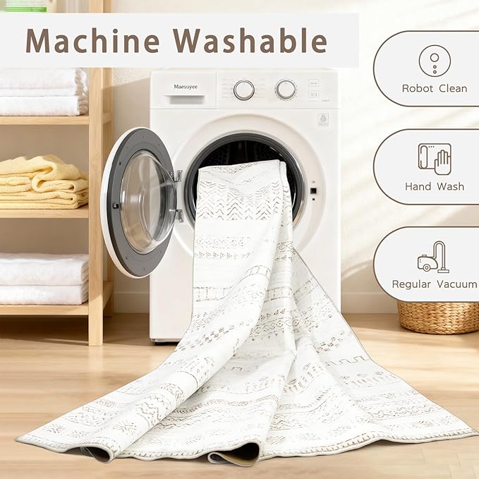 Moroccan Washable Rugs 8x10 Area Rugs - Image 4