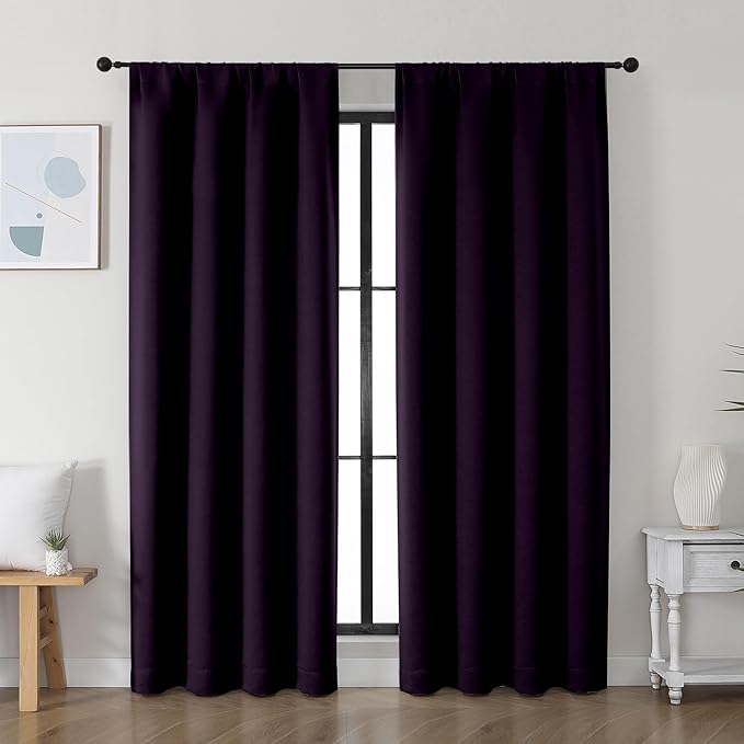 Simplebrand Ava BlackBerry Blackout Curtains by Simplebrand