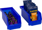 ReadySpace Medium Stackable Plastic Storage Bins, 8-Pack, Blue
