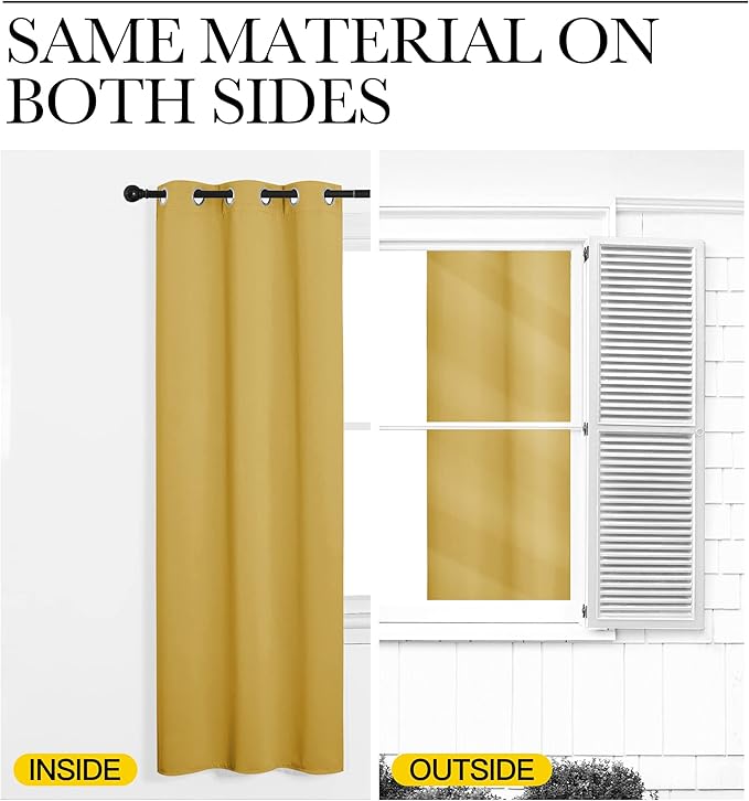 NICETOWN Yellow Blackout Drapes - Image 4