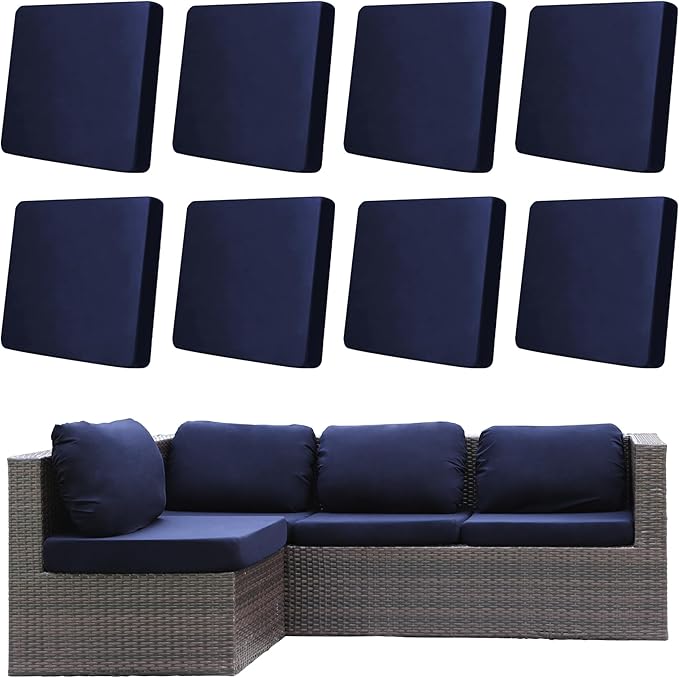 8Pcs Outdoor Cushion Covers, Patio Cushion Covers, Stretch Elastic Slipcovers by dreahoteztil