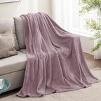 BEDELITE Fleece Blanket Twin Size Dusky Violet Throw Blankets - Image 5