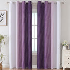 Estelar Textiler Ombre Blackout Curtains 102 Inches Long 2 Panels Set, Full - Image 2