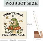 Inspirational Office Desk Decor Everything Is Figureoutable Sign Motivational Gifts For Women Kids - Mental Health Decor Funny Frog Coffee Desk Art Calming Corner Decorations For Classroom Dorm Bedroom