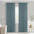 MIULEE Greyish Blue Back Tab Blackout Curtains 84 Inch Length 2 Panels Set by MIULEE