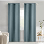 MIULEE Greyish Blue Back Tab Blackout Curtains 72 Inches Long 2 Panels Set by MIULEE