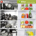 10 Pack Refrigerator Pantry Organizer Bins with Lids, Fridge Organizer Bins