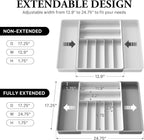 Simple Houseware Expandable Kitchen Drawer Flatware Organizer, Gray/White